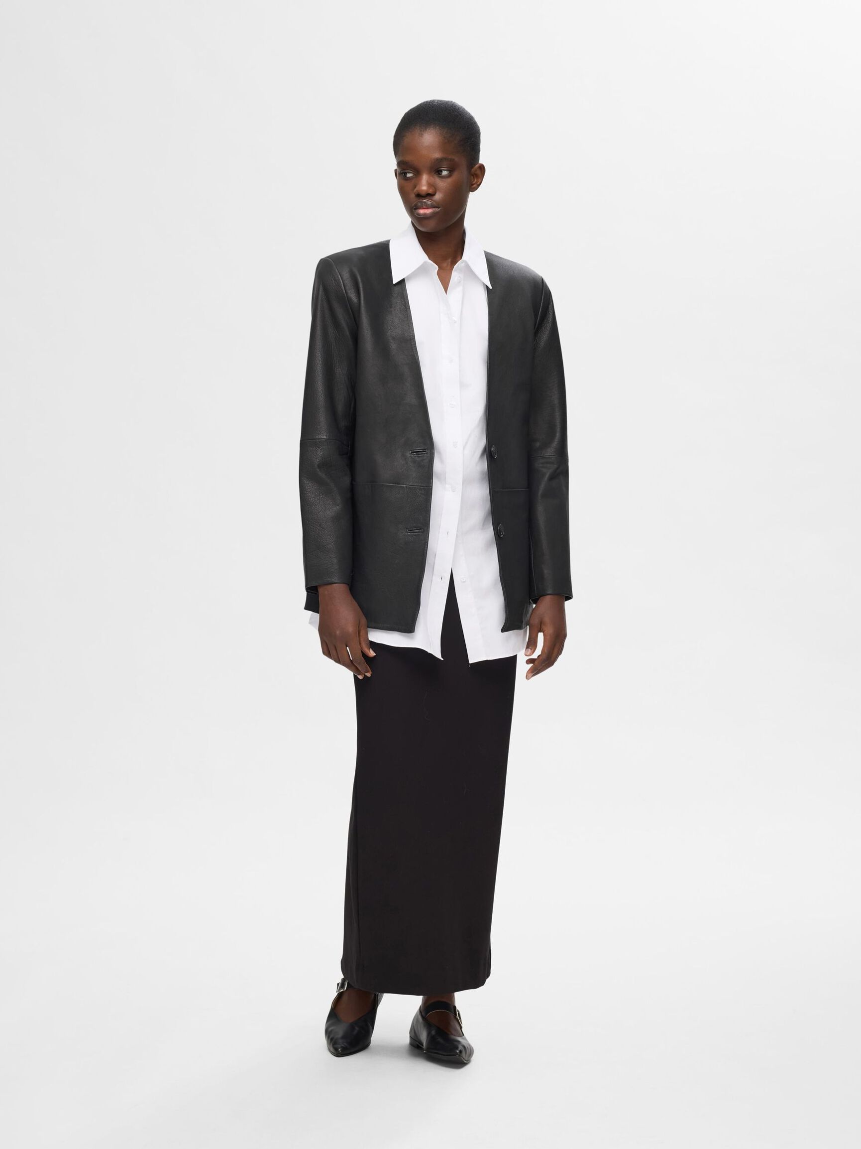 100% LEDER BLAZER, Black, highres