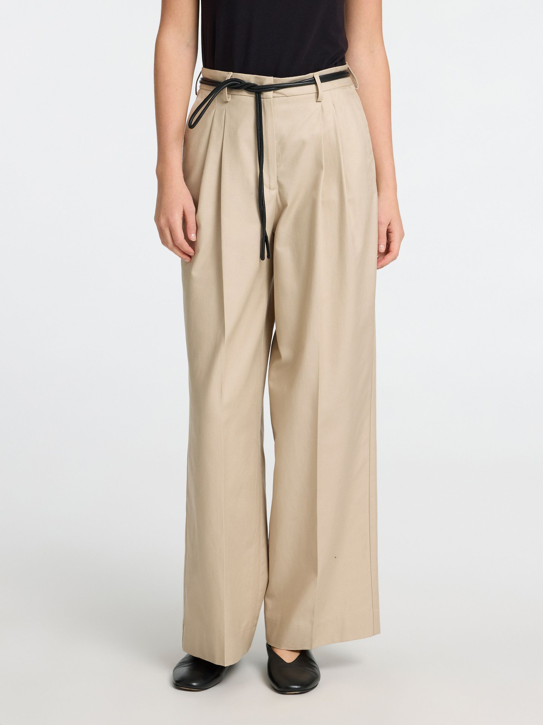 EXTRA WIDE LEG HIGH WAISTED TROUSERS, Island Fossil, highres