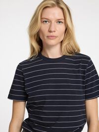 GESTREEPT KATOEN T-SHIRT, Dark Sapphire, highres