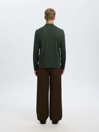 COTTON BLEND POLO SHIRT, Deep Forest, highres