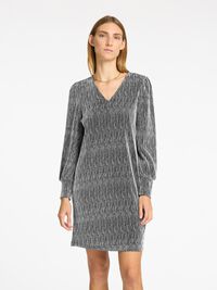 GLITTERY MINI DRESS, Black, highres