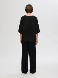 TEJIDO TEXTURADO CAMISETA 3/4, Black, highres