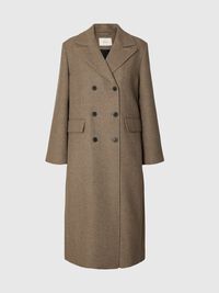 WOOL BLEND COAT, Chocolate Chip, highres
