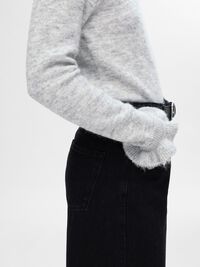 WOLLGEMISCH RÜSCHENÄRMEL PULLOVER, Light Grey Melange, highres