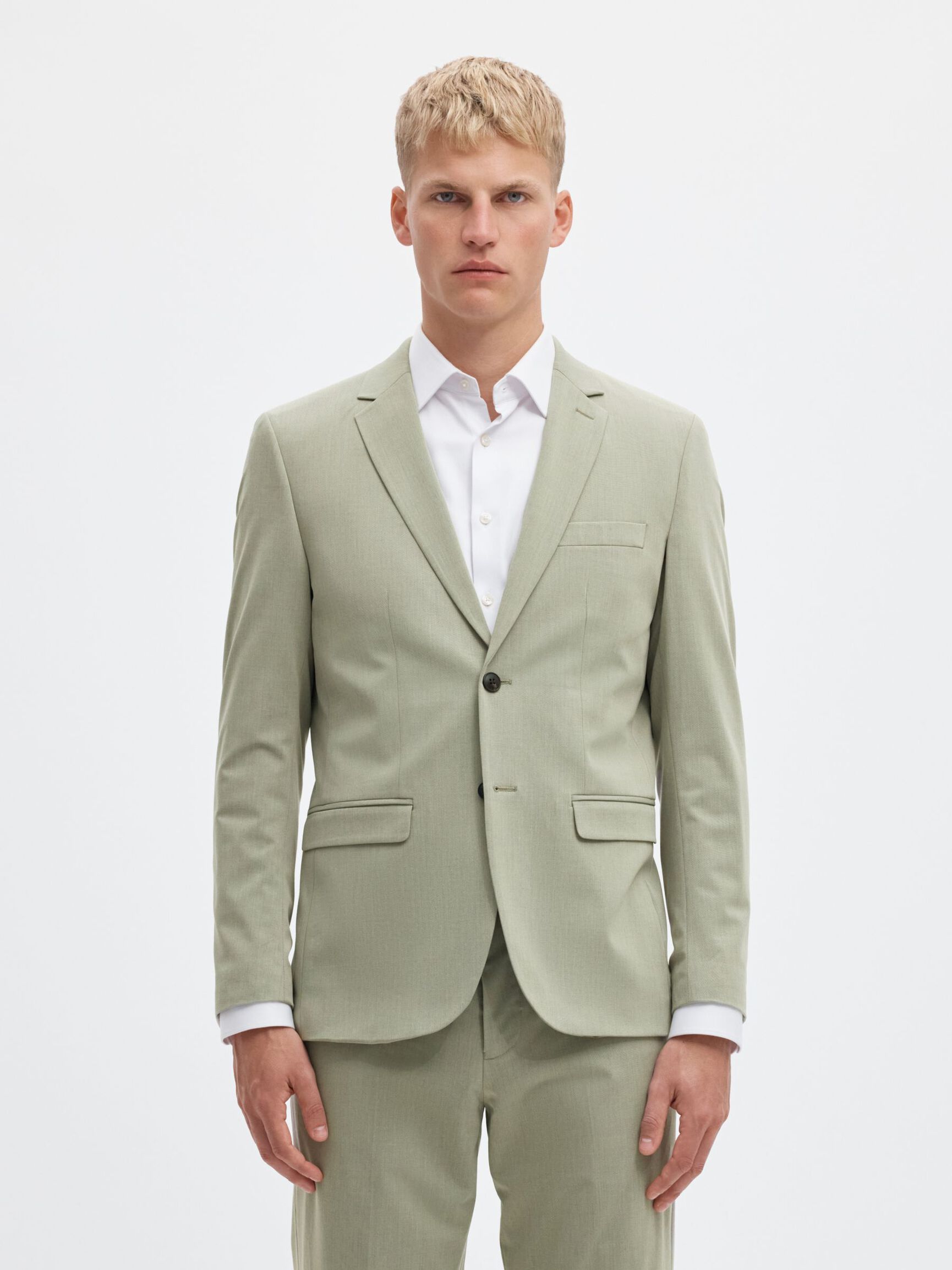 VISKOSEMIX SLIM FIT BLAZER, Aqua Gray, highres
