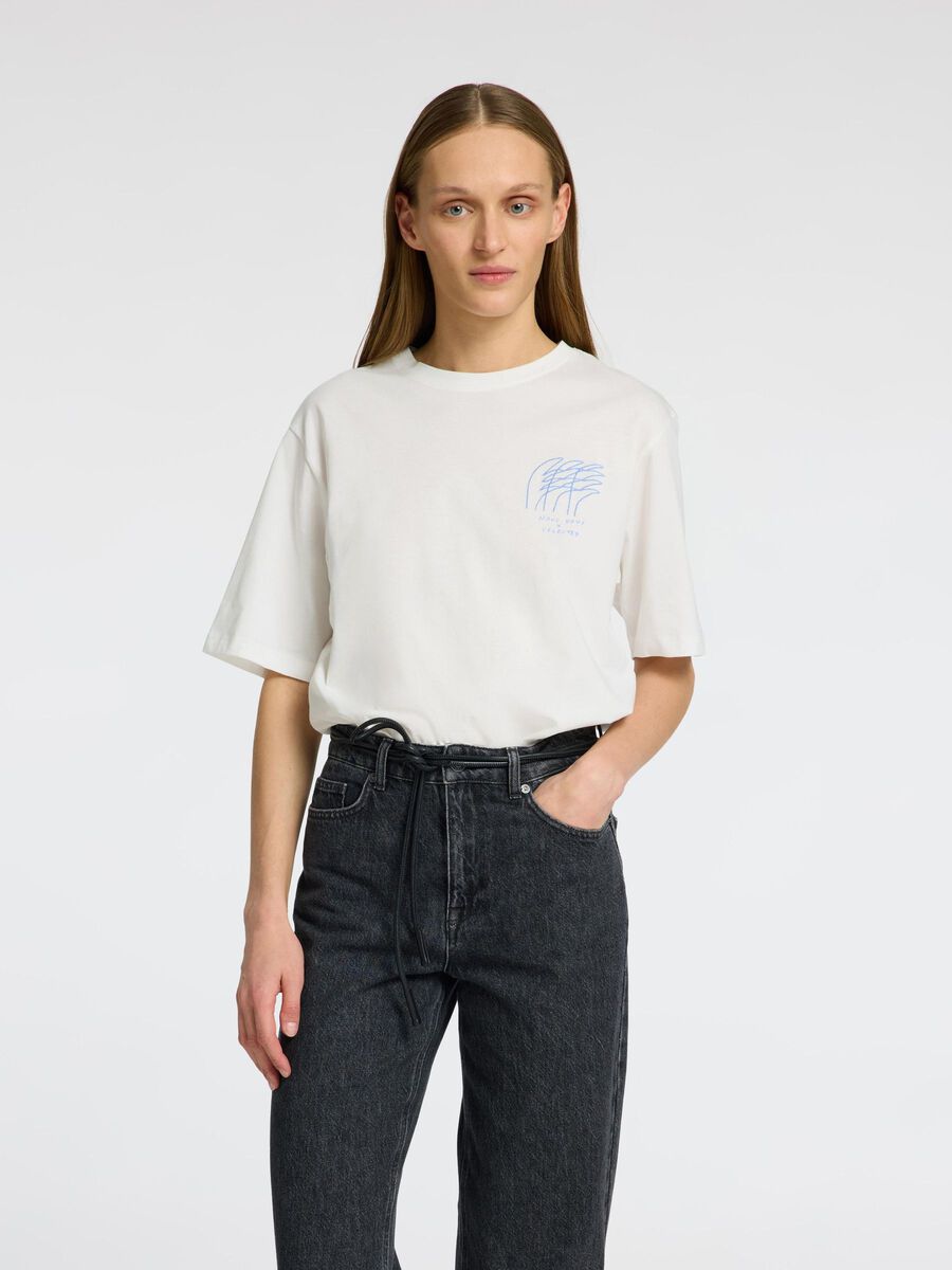 Selected EMBROIDERED CREWNECK T-SHIRT, Snow White, highres - 16097307_SnowWhite_1175767_003.jpg