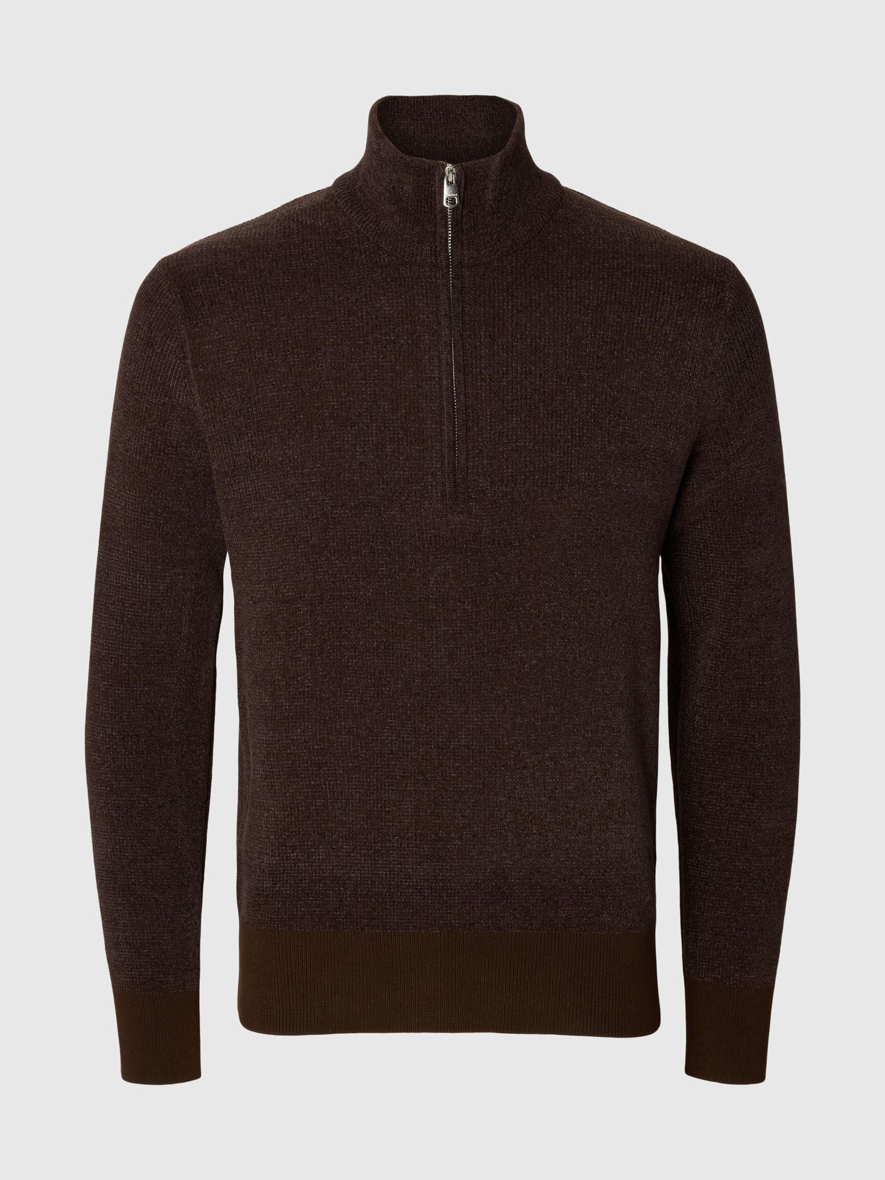 HIGH ZIP PULLOVER, Chocolate Torte, highres