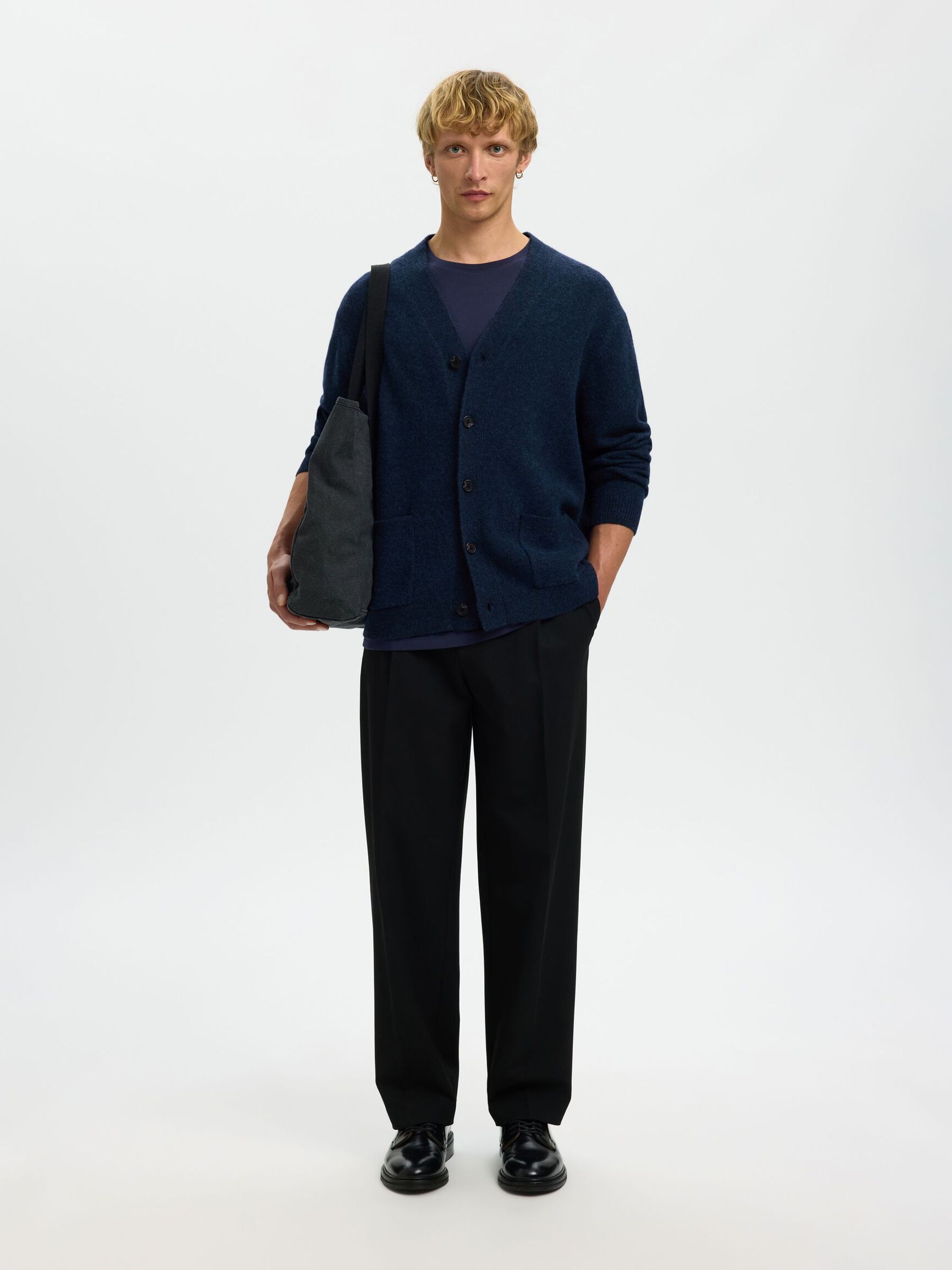 LAINE MÉLANGÉE CARDIGAN, Sky Captain, highres