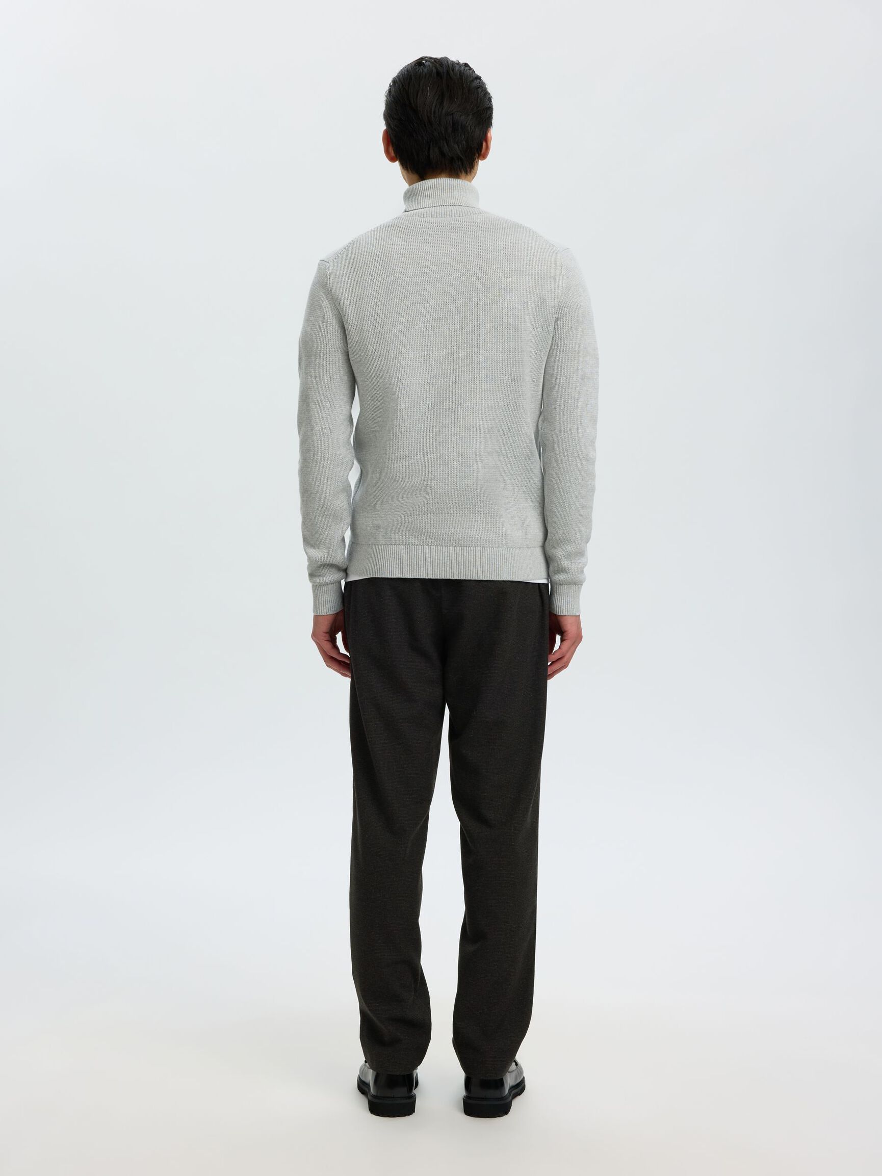 WOOL BLEND TAPERED TROUSERS, Delicioso, highres