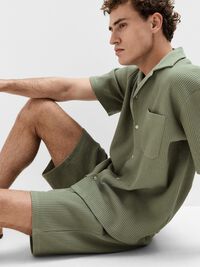 WAFFELSTRUKTUR SHORTS, Vetiver, highres