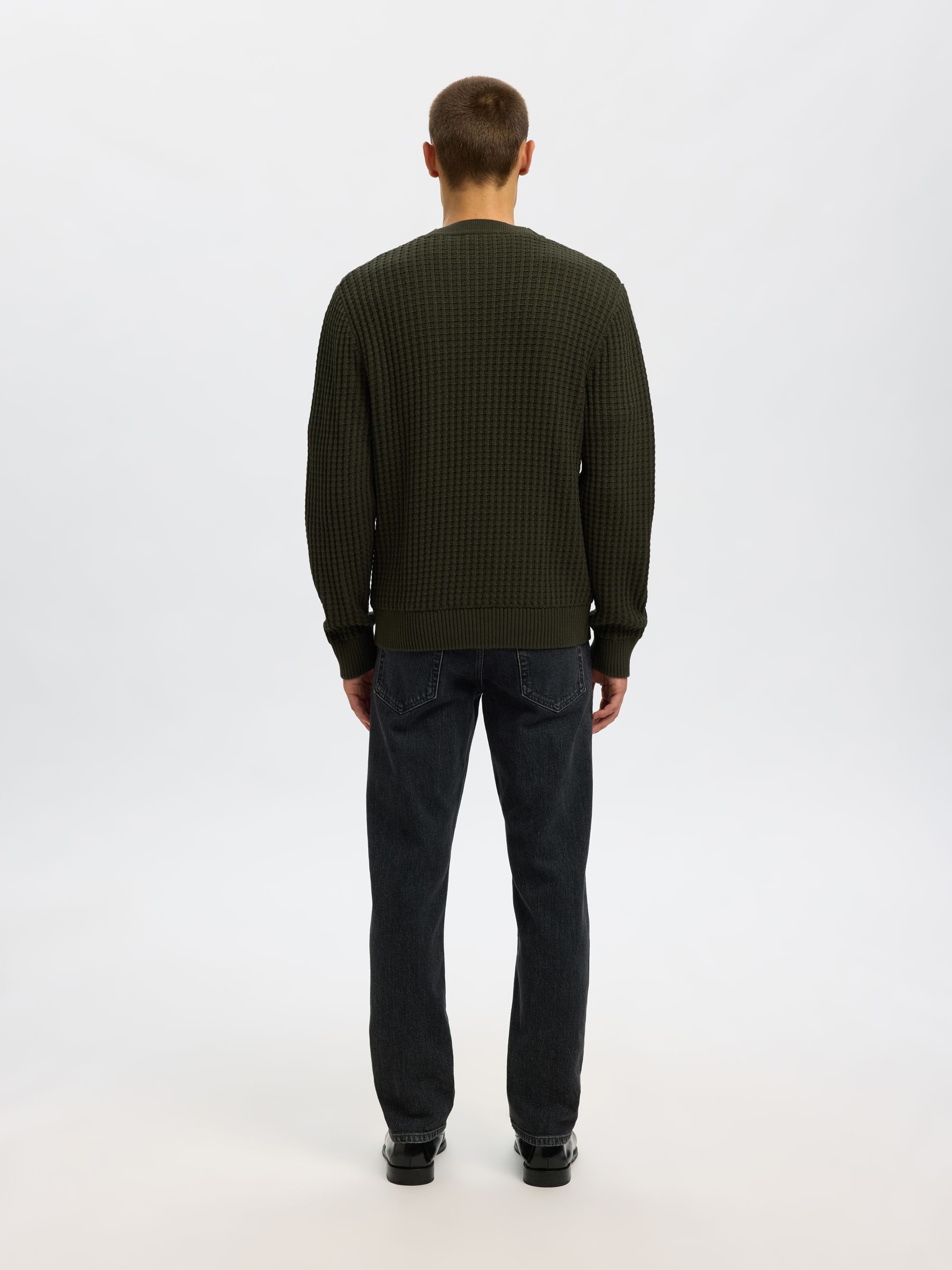 100% COTTON KNITTED CARDIGAN, Forest Night, highres