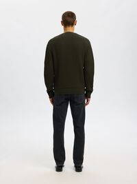 100% COTTON KNITTED CARDIGAN, Forest Night, highres