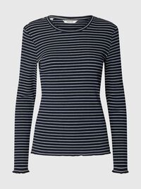 STRIPED LONG-SLEEVED T-SHIRT, Dark Sapphire, highres