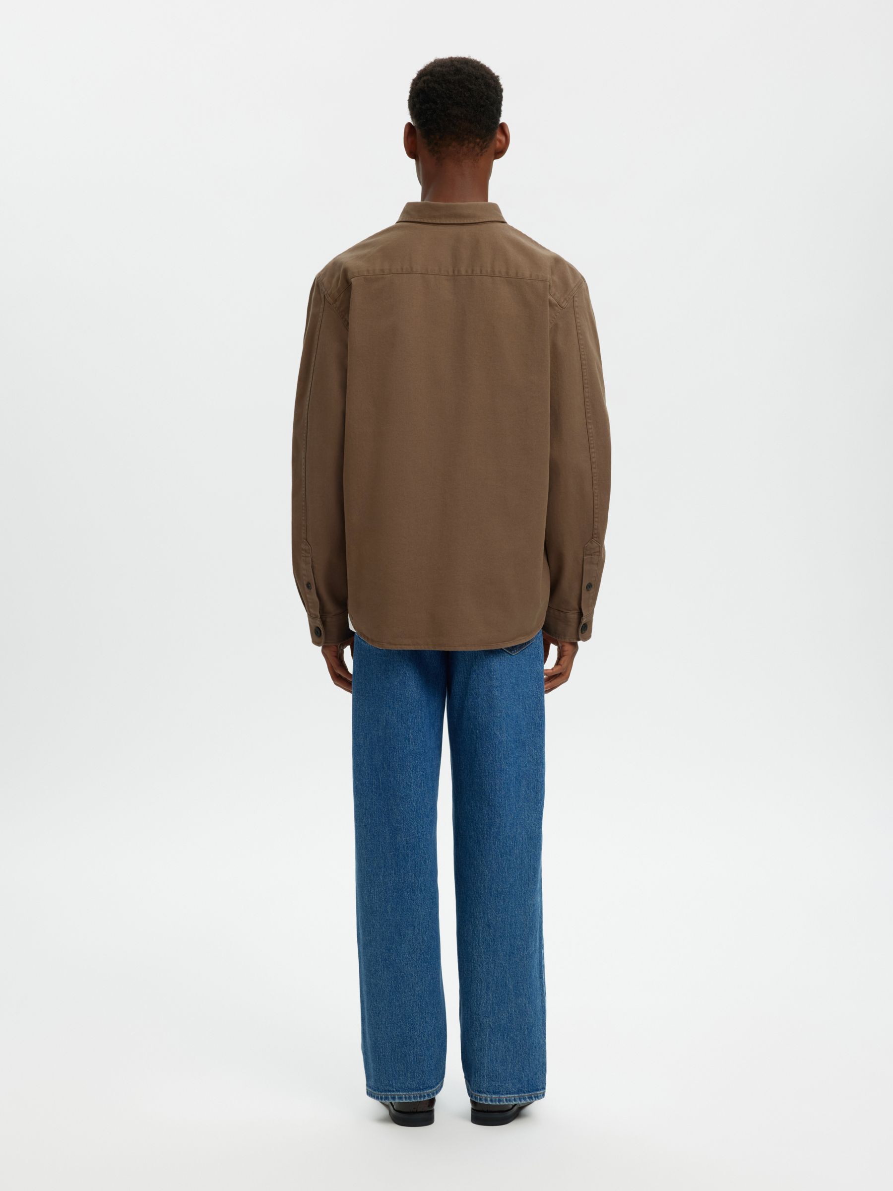 REGULAR FIT TWILL OVERSHIRT, Chocolate Chip, highres