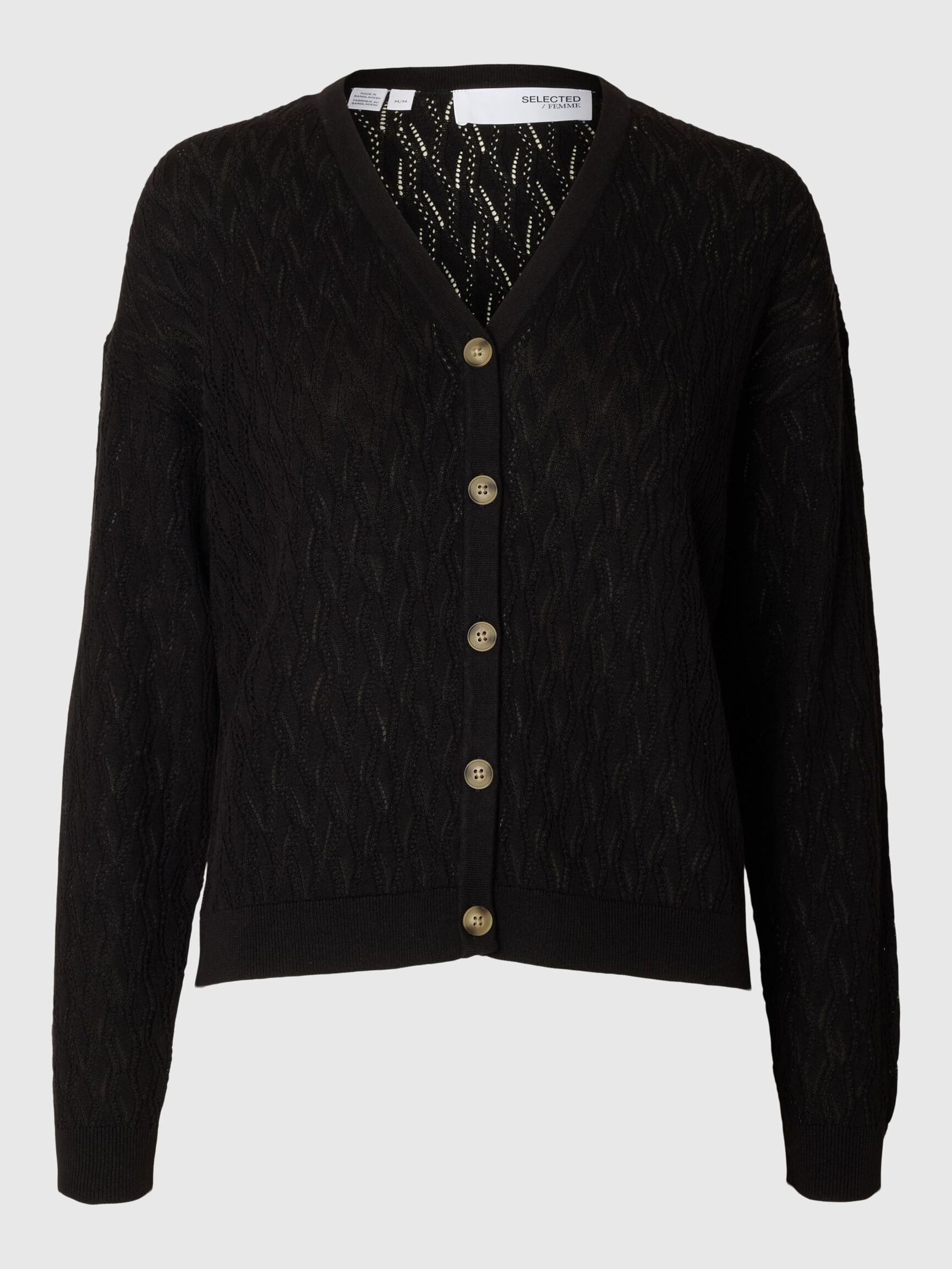 STRUCTURÉ CARDIGAN, Black, highres