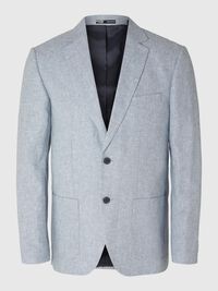 REGULAR FIT LEINENMIX BLAZER, Light Blue, highres