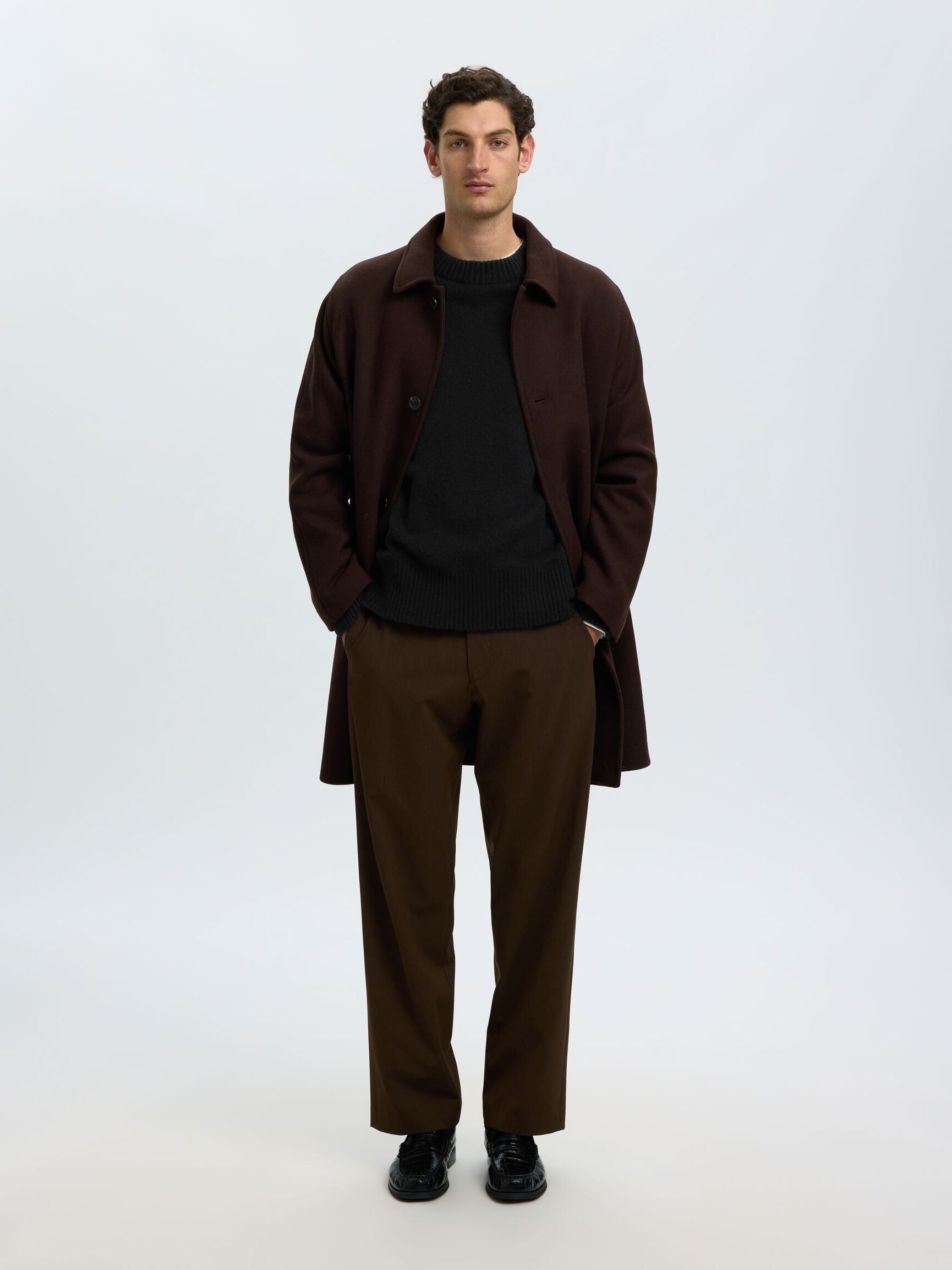 CASHMERE BLEND KNITTED PULLOVER, Black, highres