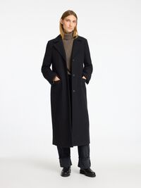 WOLMIX KRIJTSTREEP LANGE JAS, Black, highres