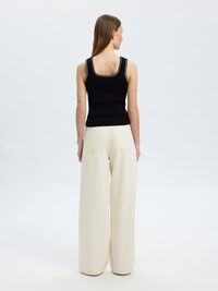 SLEEVELESS KNITTED TOP, Black, highres