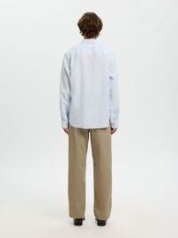 100% LINEN SHIRT, Bright White, highres