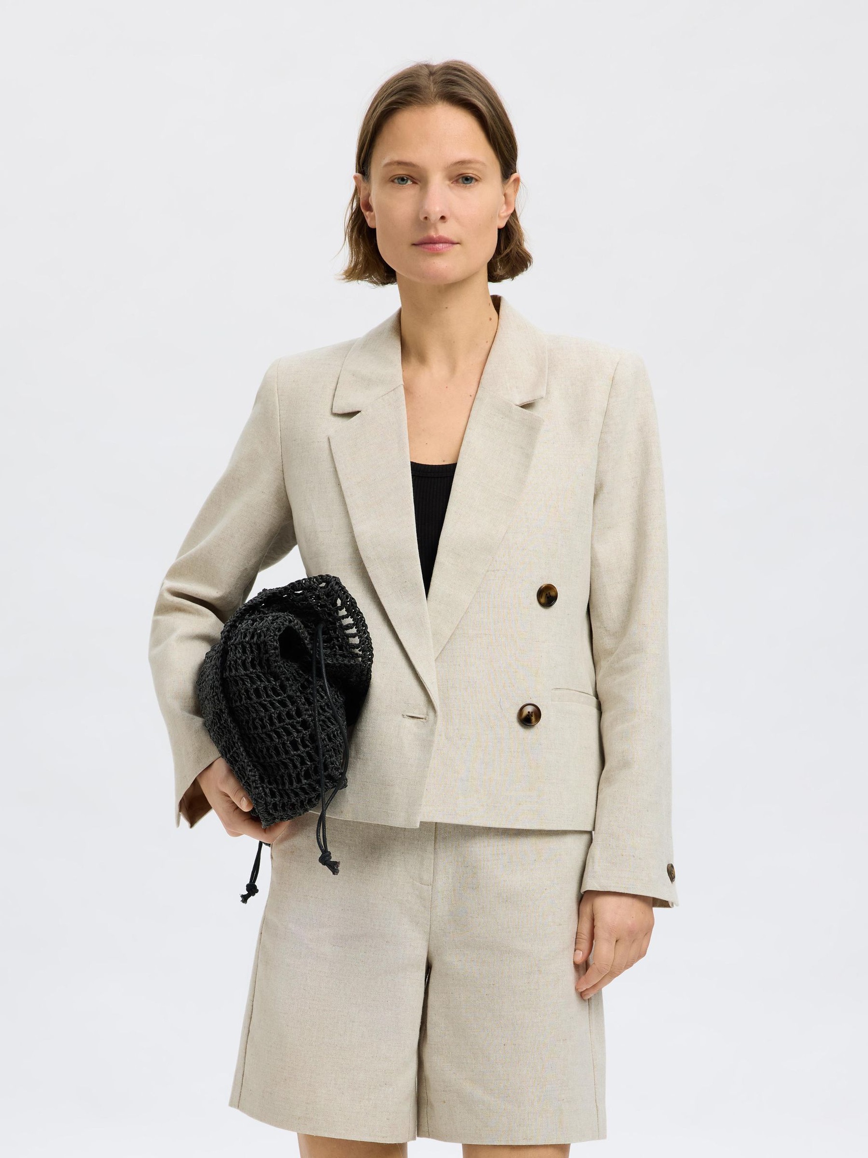 CROPPED BLAZER I HØRBLANDING, Nomad, highres
