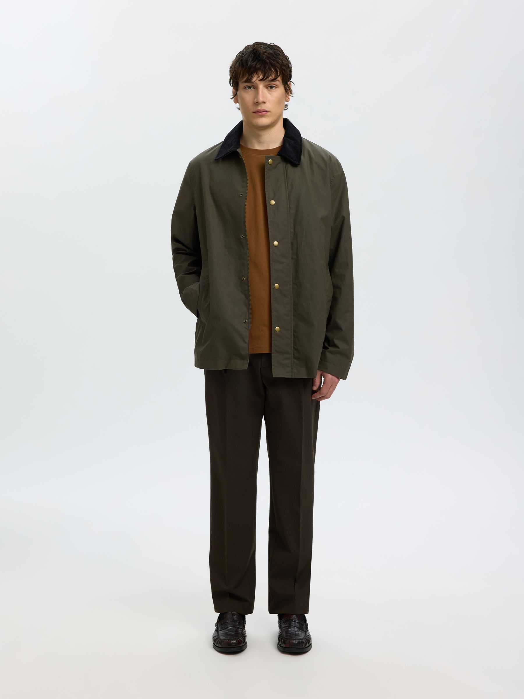 WAXED COTTON JACKET, Grape Leaf, highres