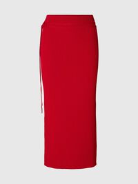 VISCOSE BLEND MIDI SKIRT, Equestrian Red, highres