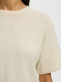 LINEN BLEND T-SHIRT, Nature, highres