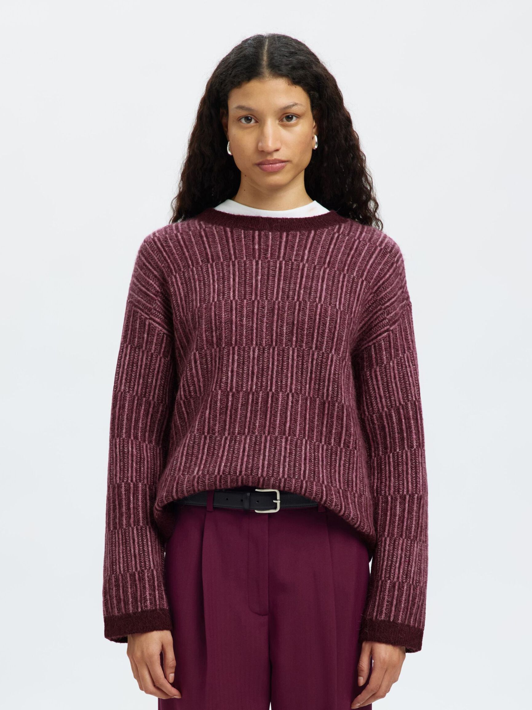 WOOL BLEND KNITTED JUMPER, Fig, highres
