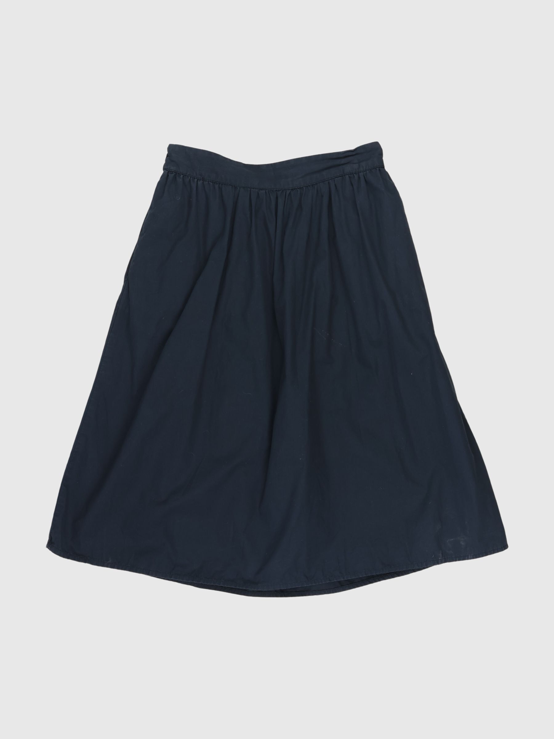 COTTON MIDI SKIRT, Black, highres