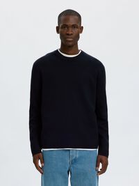COTTON BLEND PULLOVER, Sky Captain, highres