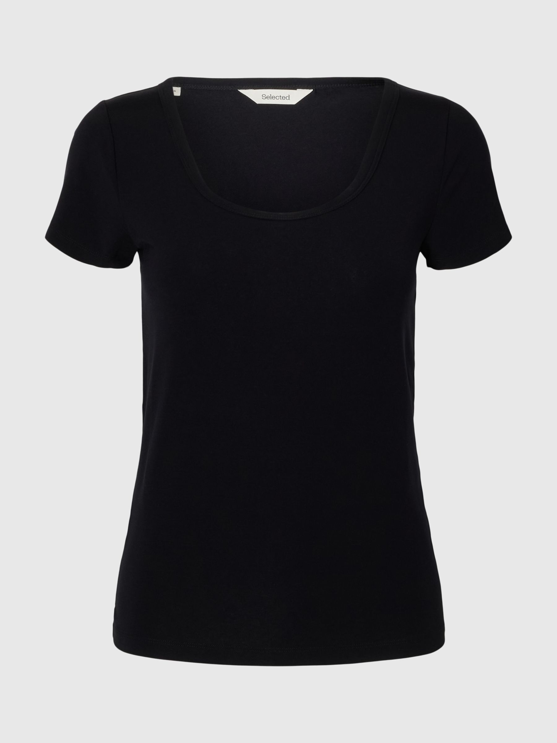 DYB HALSUDSKÆRING T-SHIRT, Black, highres