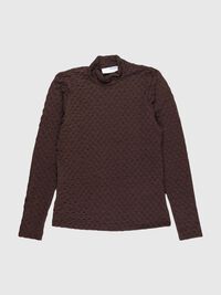 MED TEKSTUR TOP MED LANGE ÆRMER, Tobacco Brown, highres
