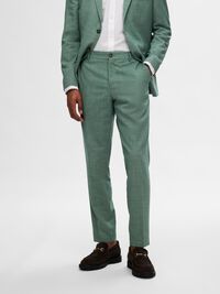 SLIM FIT SUIT TROUSERS, Light Green Melange, highres