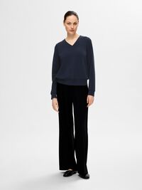 V-AUSSCHNITT PULLOVER, Dark Sapphire, highres