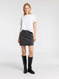 GLITZER JEANSROCK, Black Denim, highres