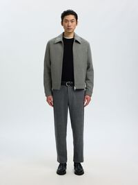 LAINE MÉLANGÉE PANTALON À COUPE EFFILÉE, Dark Grey, highres