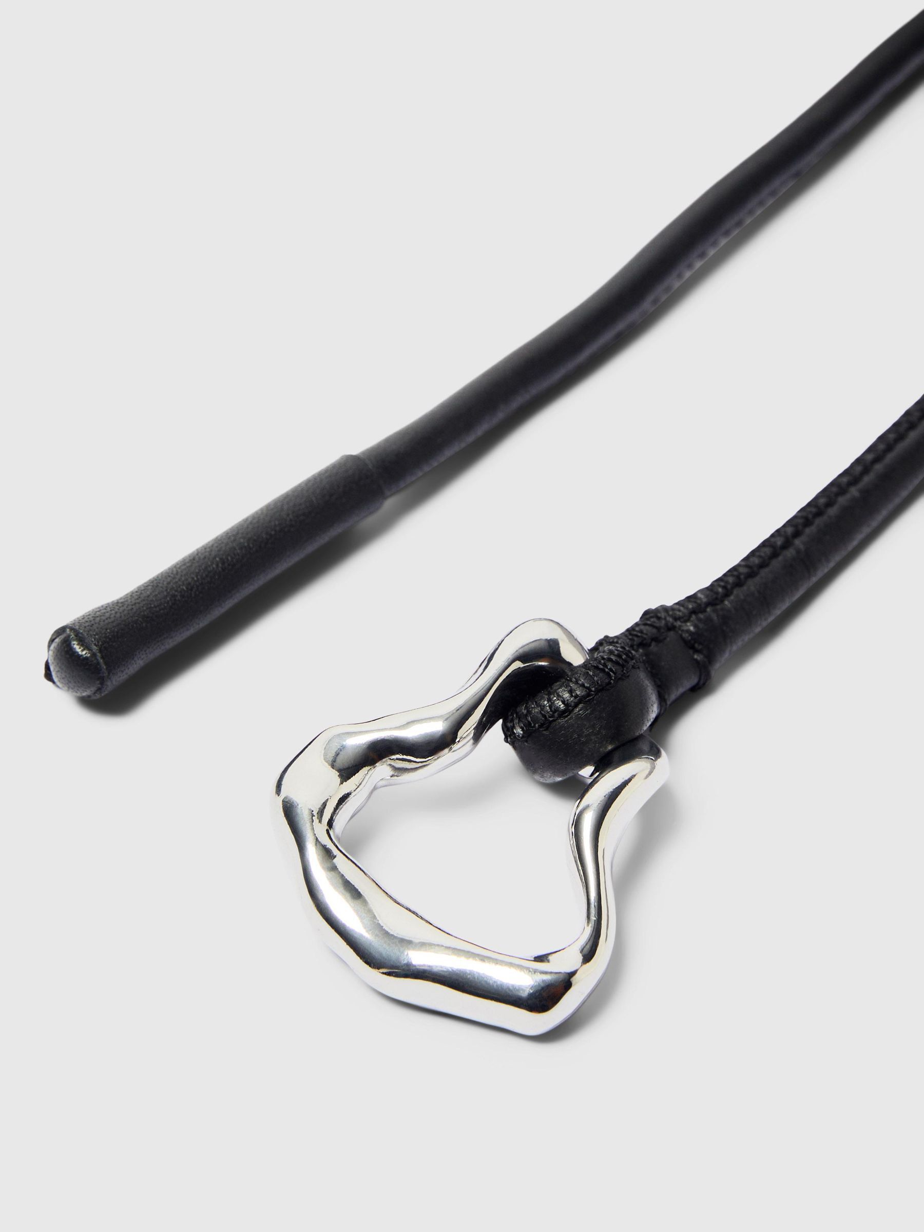 THIN LEATHER BELT, Black, highres