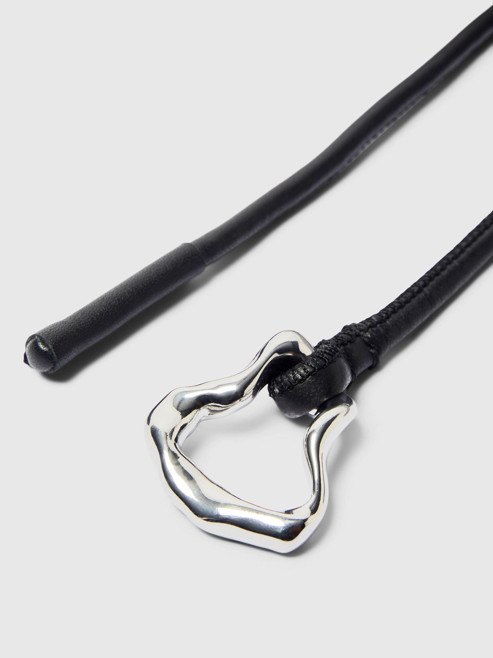 THIN LEATHER BELT, Black, highres