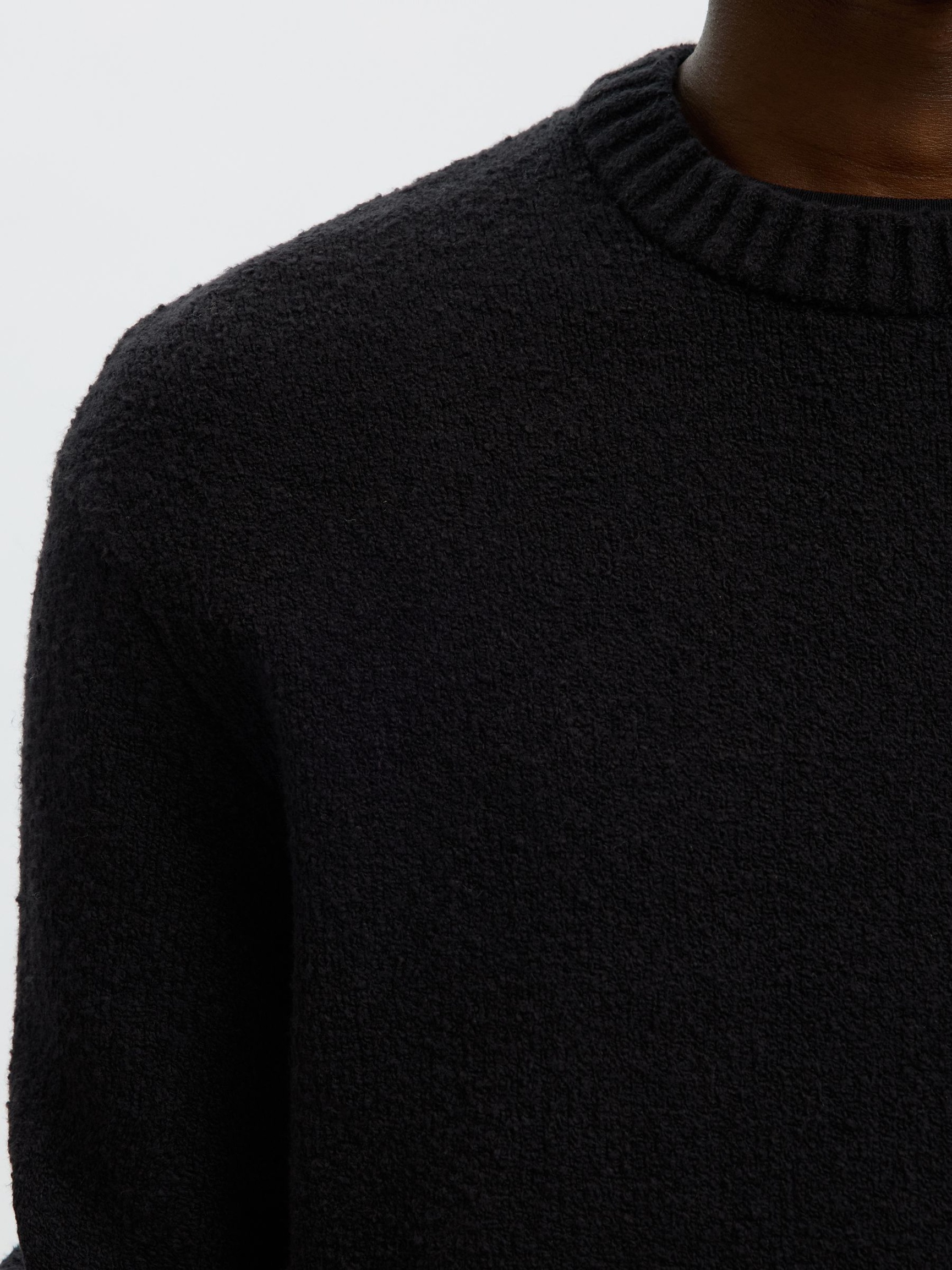RELAXED FIT KNITTED PULLOVER, Black, highres