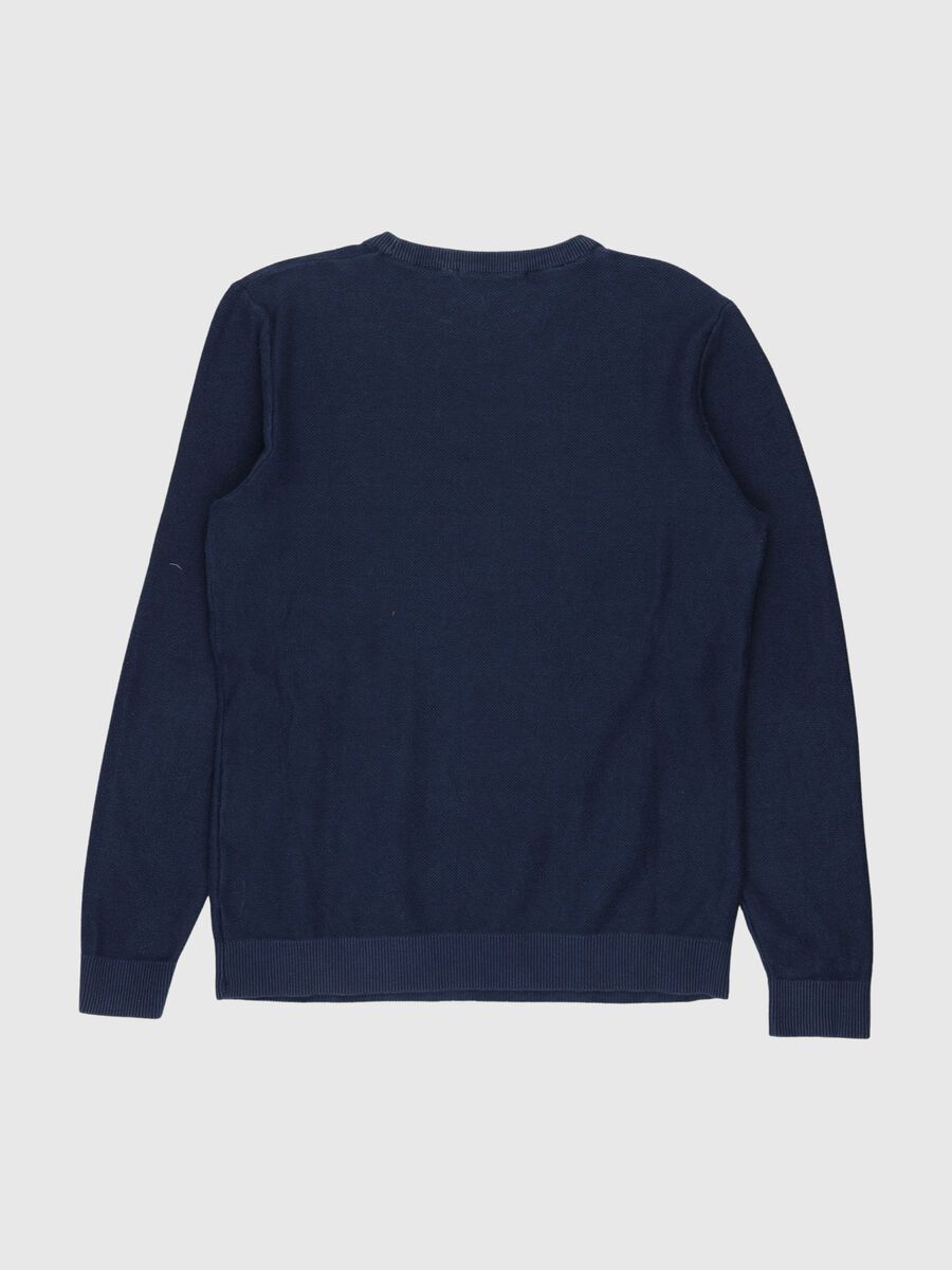 Selected ØKOLOGISK BOMULL TEKSTURERT STRIKKET PULLOVER, Dark Sapphire, highres - 80000396_DarkSapphire_002.jpg