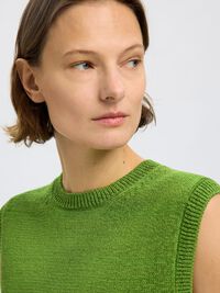COTTON BLEND KNITTED VEST, Spindle Tree, highres