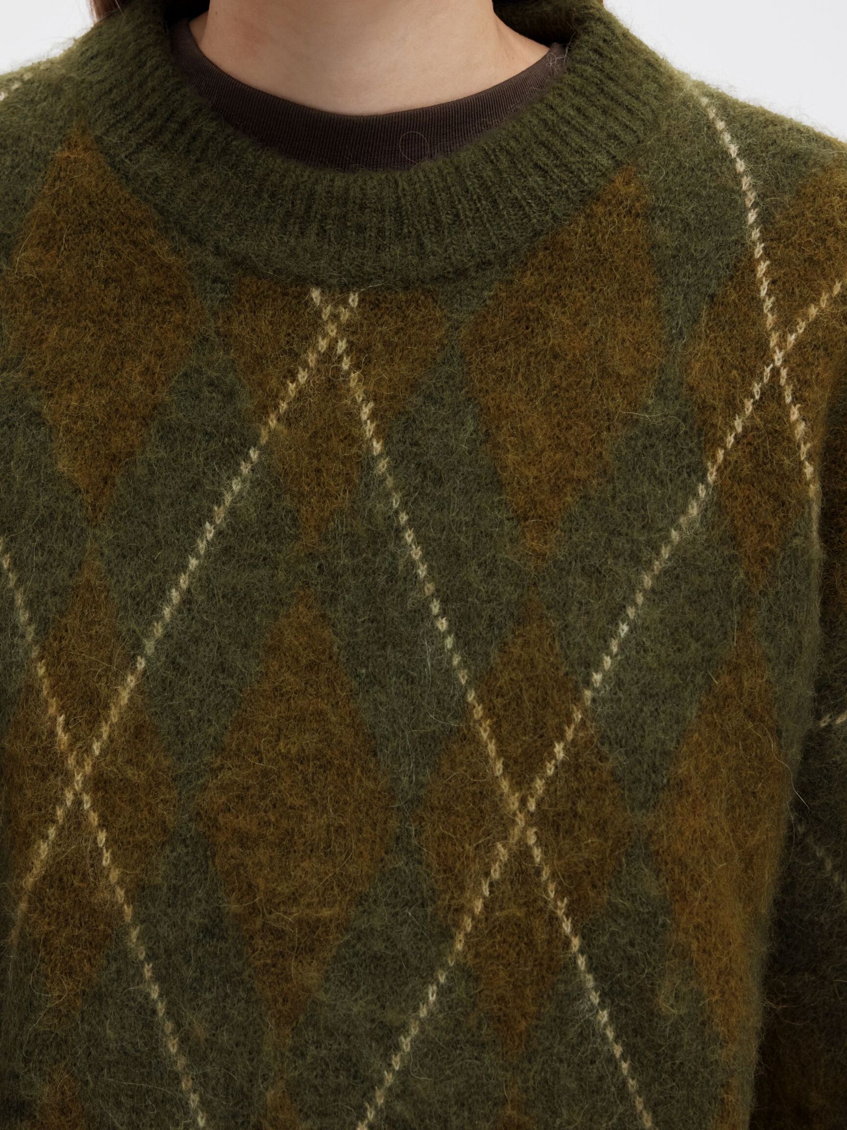ARGYLE KNITTED JUMPER, Kalamata, highres