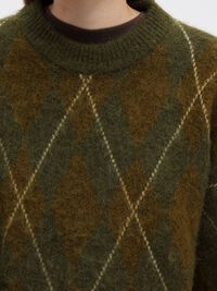 ARGYLE KNITTED JUMPER, Kalamata, highres