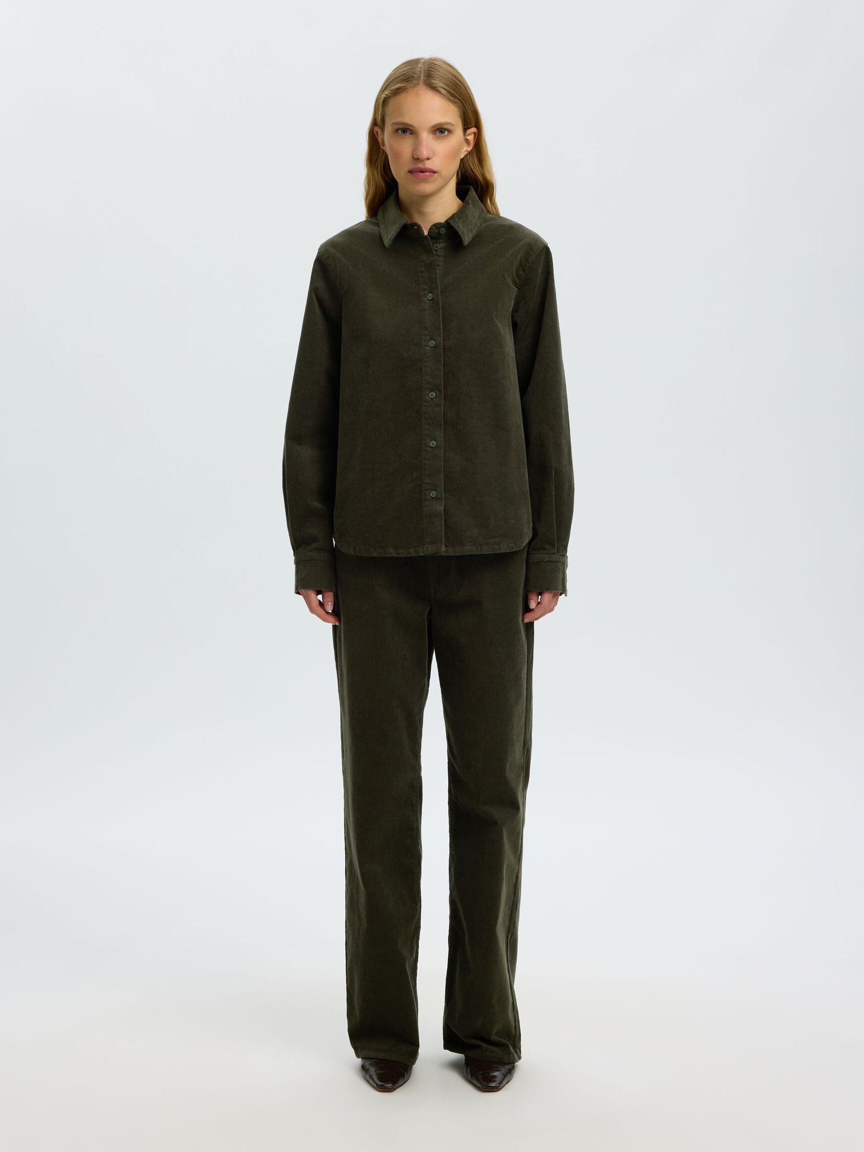 REGULAR FIT CORDUROY SHIRT, Deep Depths, highres