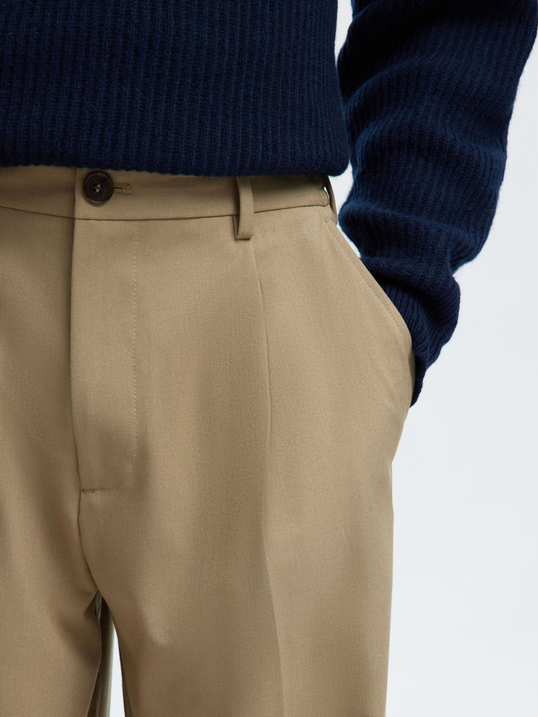 220 COUPE AMPLE PANTALON, Greige, highres