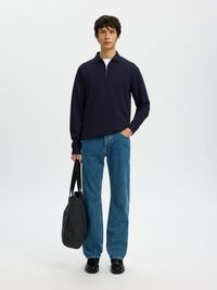 POLO STYLE SWEATSHIRT, Sky Captain, highres
