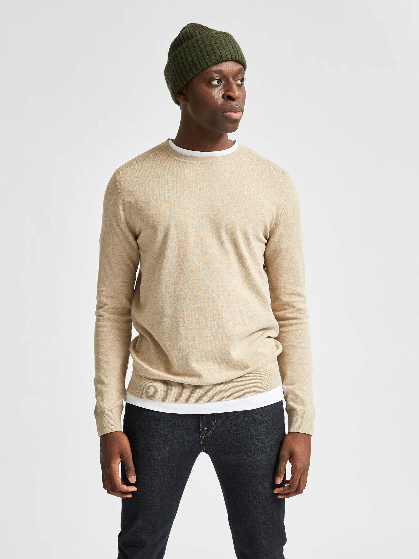 LONG-SLEEVED CREWNECK JUMPER, Kelp, highres