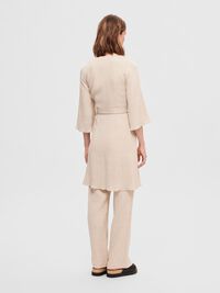 PLISSÉ WRAP DRESS, Sandshell, highres