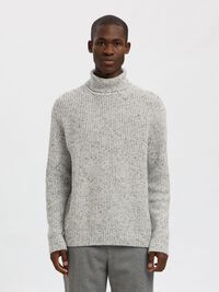 WOOL BLEND KNITTED PULLOVER, Moonstruck, highres